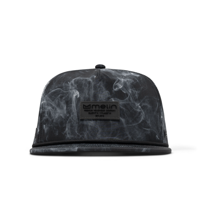 The front view of the melin Coronado Brick Hydro  Split Crushed Fit in  Smoke