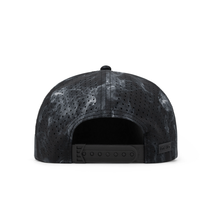 The back view of the melin Coronado Brick Hydro  Split Crushed Fit in  Smoke