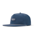The front, angled view of the melin Coronado Brick Hydro  Split Crushed Fit in  Steel Blue