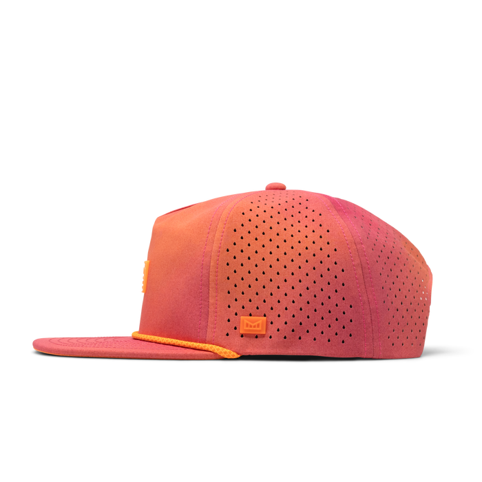 The side view of the melin Coronado Brick Hydro  Split Crushed Fit in Sunset Aura