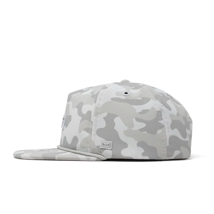 The side view of the melin Coronado Brick Infinite Thermal  Split Crushed Fit in Snow Camo