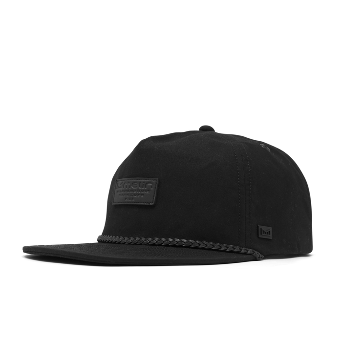 The front, angled view of the melin Coronado Brick Thermal  Split Crushed Fit in Black