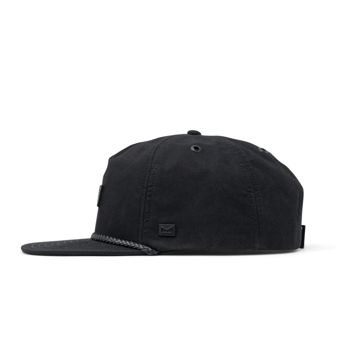 The side view of the melin Coronado Brick Thermal  Split Crushed Fit in Black