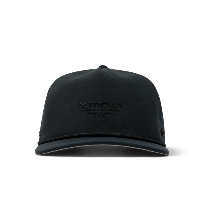 The front view of melin's Coronado Hydrolite snapback hat in Black