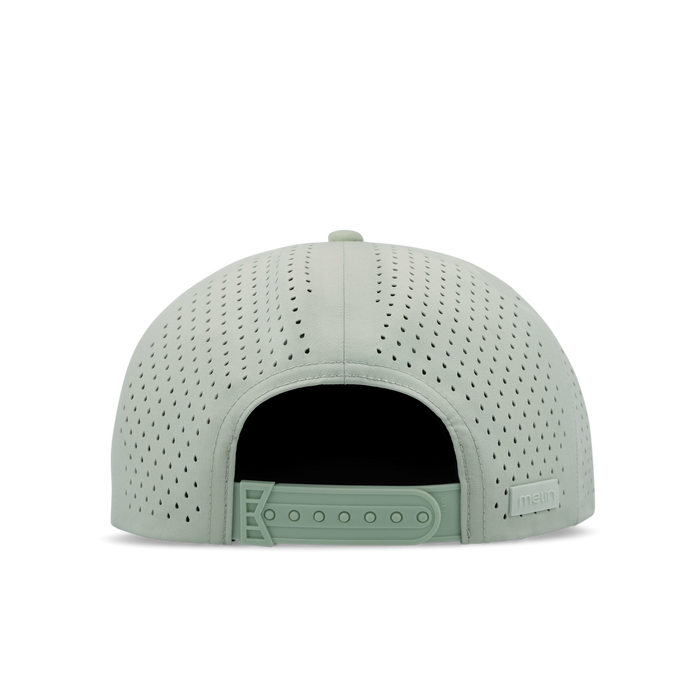 The back view of the melin Split Crushed Fit Coronado Hydrolite hat in dusty mint