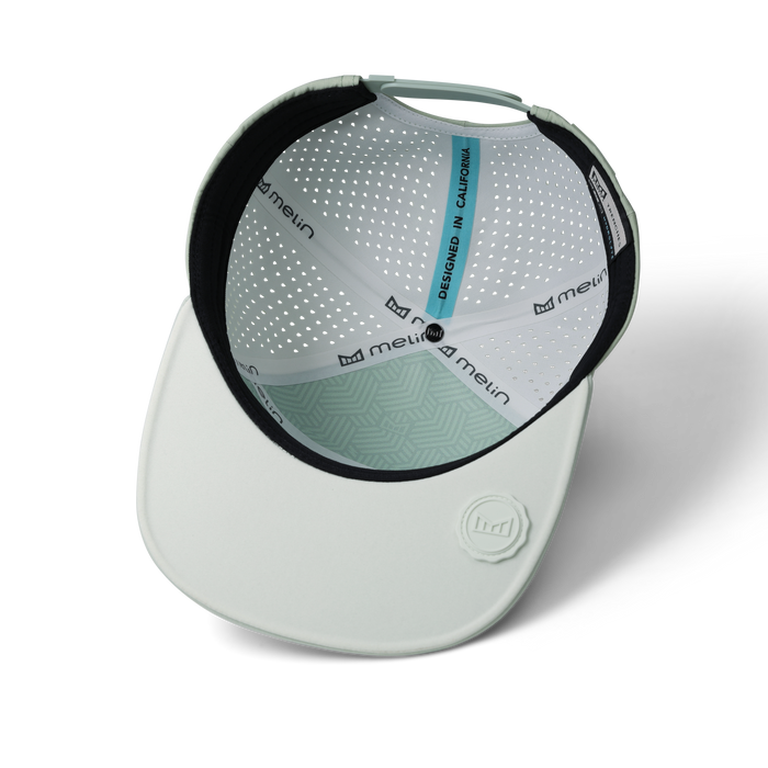 The inside view of the melin Split Crushed Fit Coronado Hydrolite hat in dusty mint