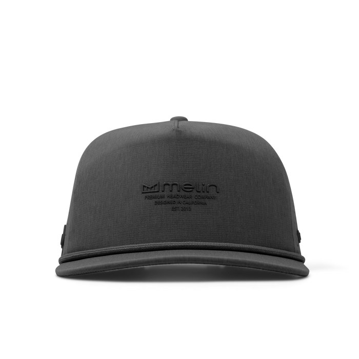 The front view of the melin Coronado Hydrolite  Split Crushed Fit in  Heather Charcoal