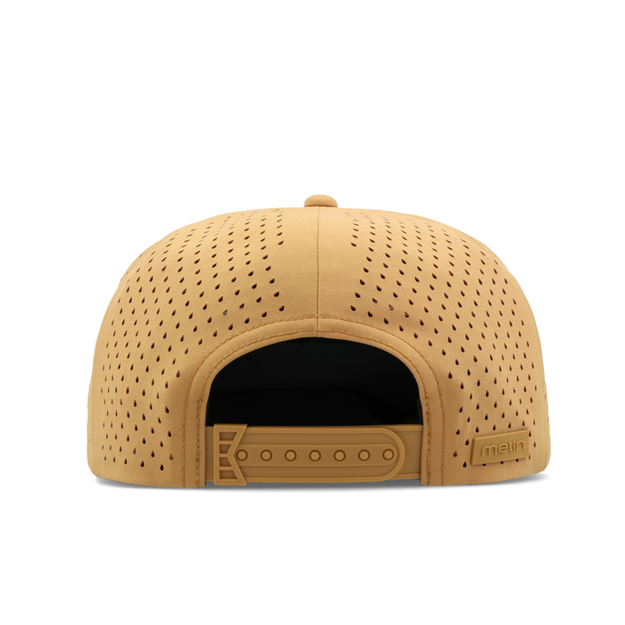 The back view of the melin Split Crushed Fit Coronado Hydrolite hat in medal bronze