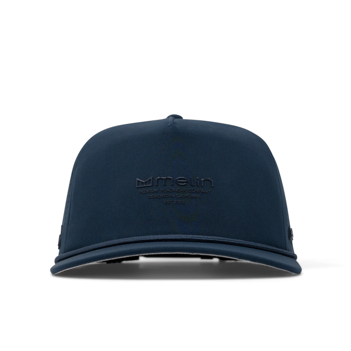 The front view of the melin Coronado Hydrolite  Split Crushed Fit in  Navy