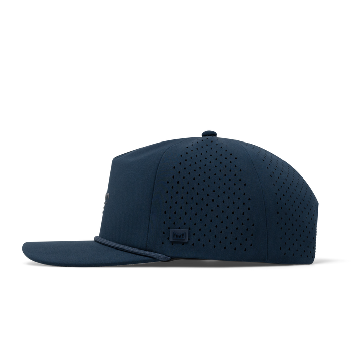 The side view of the melin Coronado Hydrolite  Split Crushed Fit in  Navy