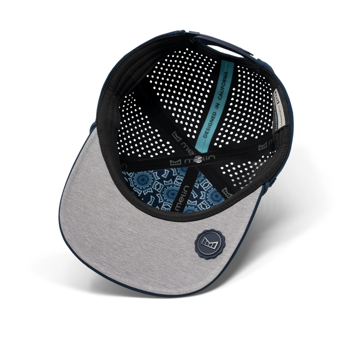 The inside view of the melin Coronado Hydrolite  Split Crushed Fit in  Navy