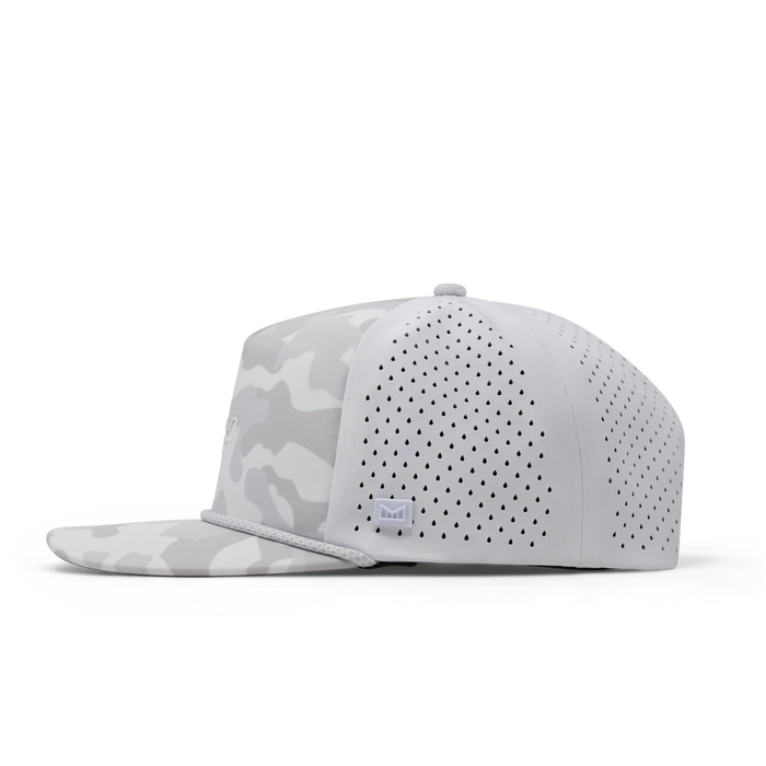 The side view of the melin Coronado Hydrolite  Split Crushed Fit in  Snow Camo