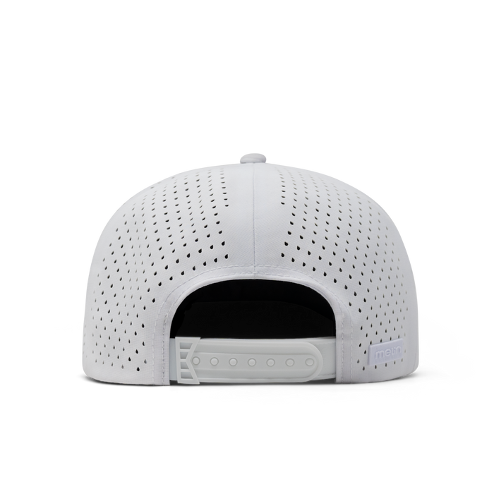 The back view of the melin Coronado Hydrolite  Split Crushed Fit in  Snow Camo