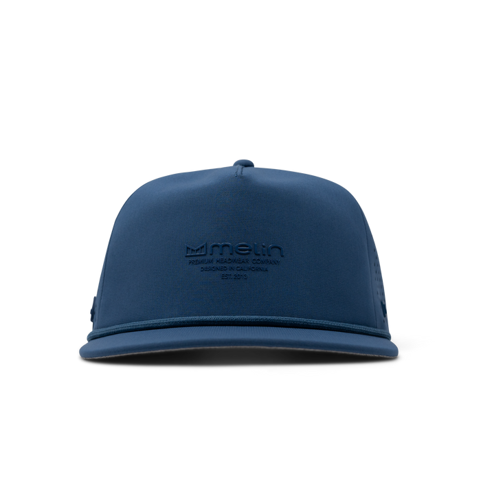 The front view of melin's Coronado Hydrolite snapback hat in Steel Blue