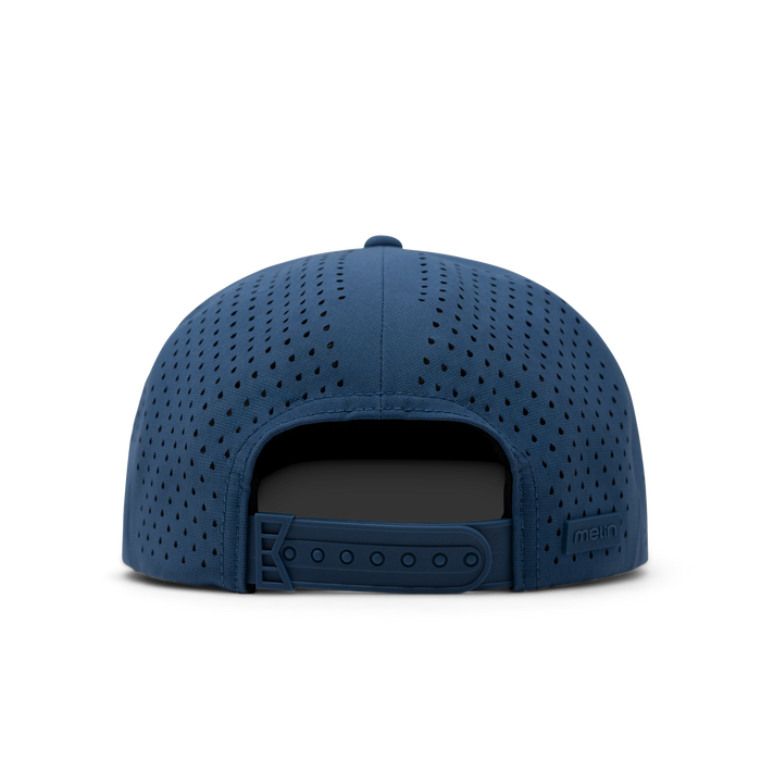 The back view of melin's Coronado Hydrolite snapback hat in Steel Blue