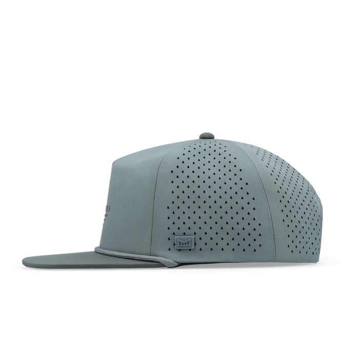 The side view of the melin Coronado Hydrolite  Split Crushed Fit in  Stormy Blue