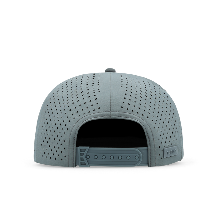 The back view of the melin Coronado Hydrolite  Split Crushed Fit in  Stormy Blue