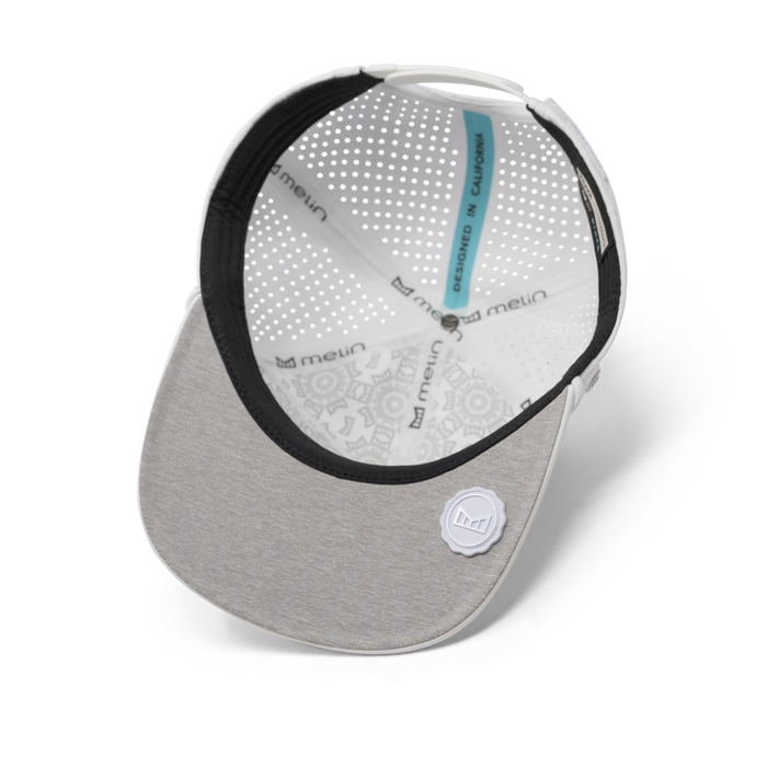 The inside view of melin's Coronado Hydrolite snapback hat in White