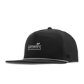 The angled view of the melin Split Crushed Fit Coronado Links Hydro hat in black