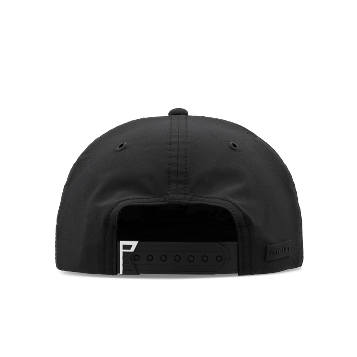 The back view of the melin Split Crushed Fit Coronado Links Hydro hat in black