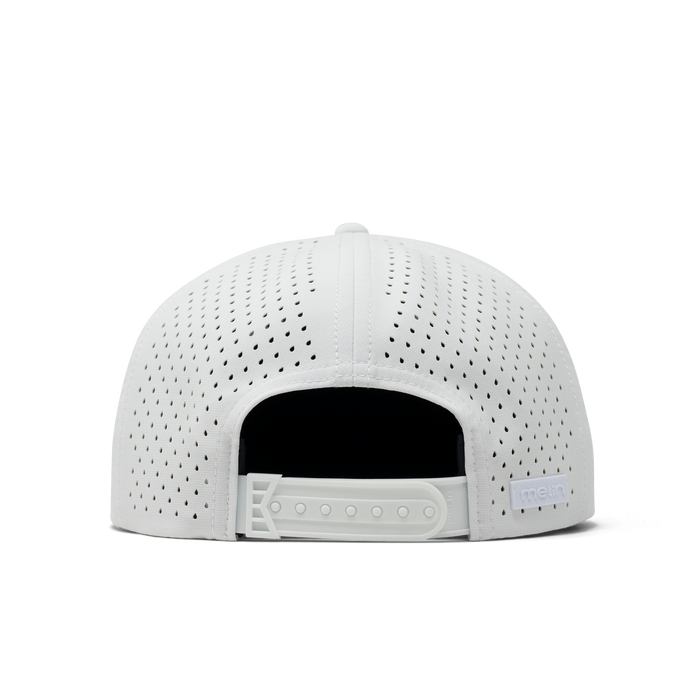 The back view of the melin Coronado Links Hydro  Split Crushed Fit in  Blue Argyle