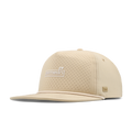 The angled view of the melin Split Crushed Fit Coronado Links Hydro hat in khaki