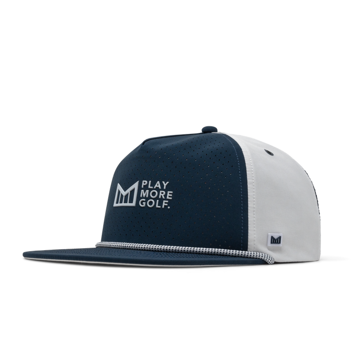 The front, angled view of the melin Coronado Links Drive Hydro  Split Crushed Fit in  Navy / White