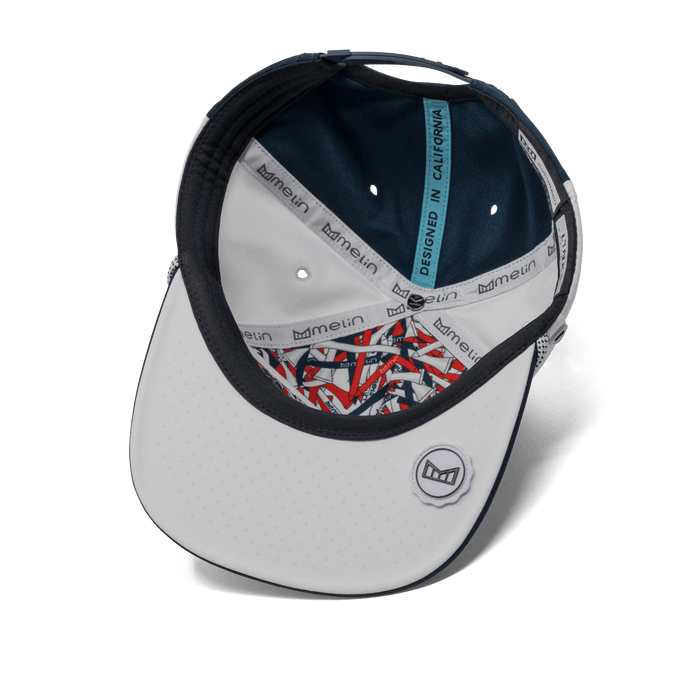The inside view of the melin Coronado Links Drive Hydro  Split Crushed Fit in  Navy / White