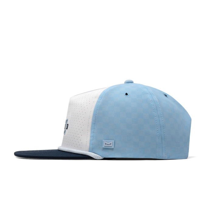 The side view of the melin Coronado Links Hydro  Split Crushed Fit in Sky Blue / White