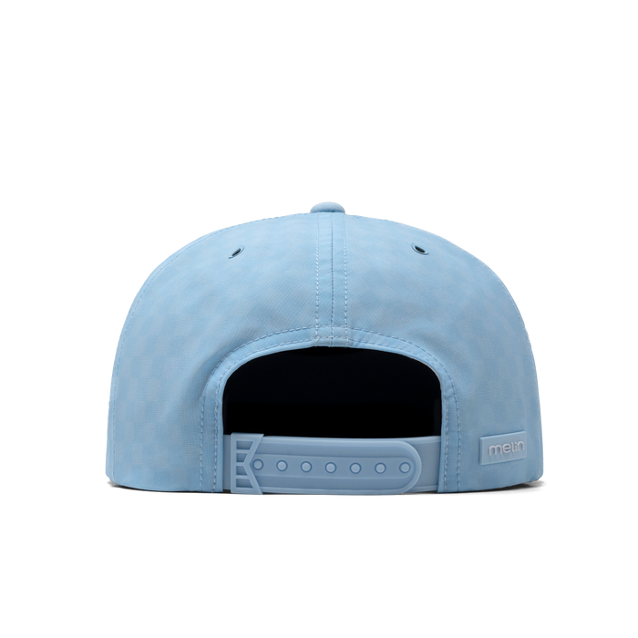 The back view of the melin Coronado Links Hydro  Split Crushed Fit in Sky Blue / White