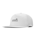 The angled view of the melin Split Crushed Fit Coronado Links Hydro hat in white