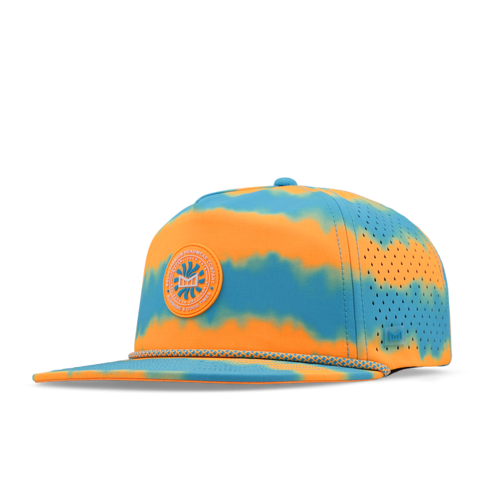 Melin Split Crushed Fit Coronado Neon Tie Dye Hydro Hat in Turquoise