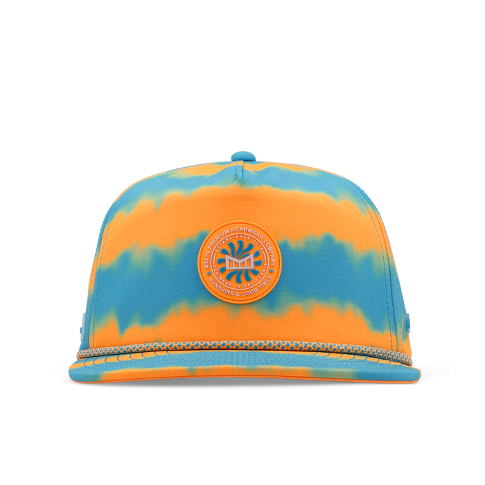 Melin Split Crushed Fit Coronado Neon Tie Dye Hydro Hat in Turquoise