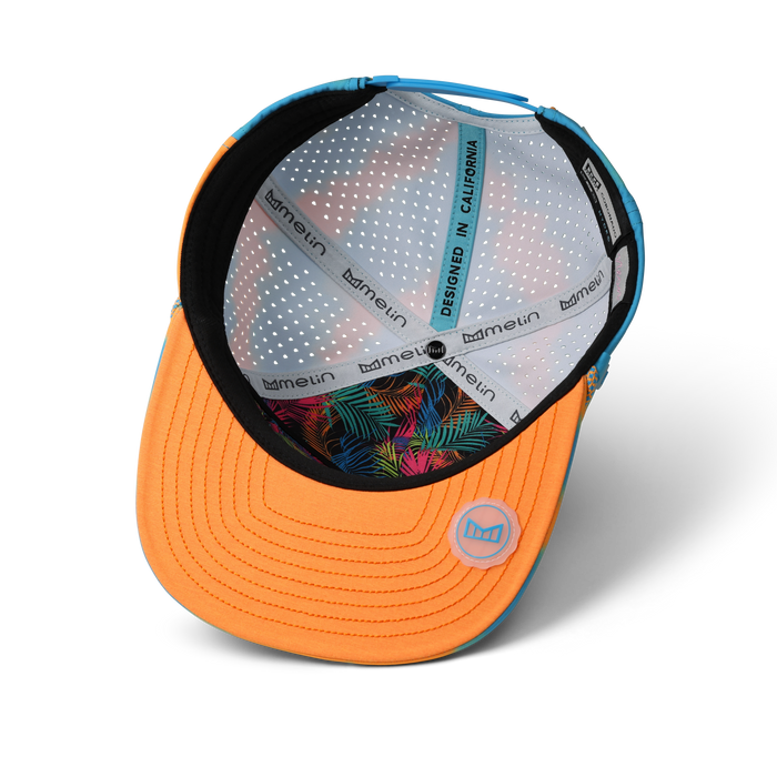 Melin Split Crushed Fit Coronado Neon Tie Dye Hydro Hat in Turquoise