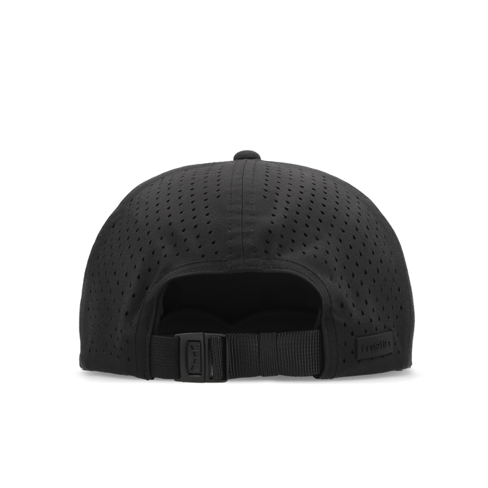 The back view of the melin Split Crushed Fit Coronado Packable Hydro hat in black