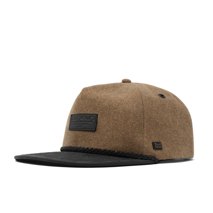 The front, angled view of the melin Coronado Scout Thermal  Split Crushed Fit in Caramel