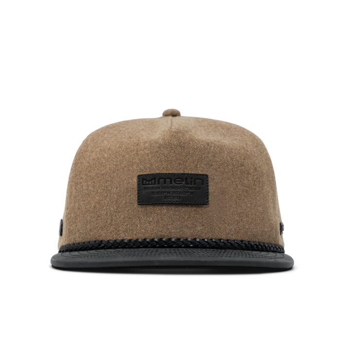 The front view of the melin Coronado Scout Thermal  Split Crushed Fit in Caramel
