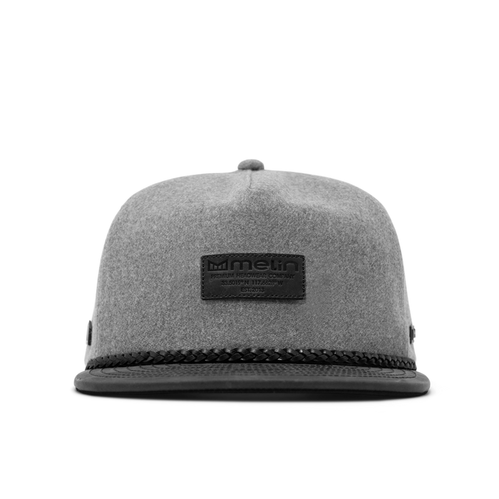 The front view of the melin Coronado Scout Thermal  Split Crushed Fit in Heather Grey / Black