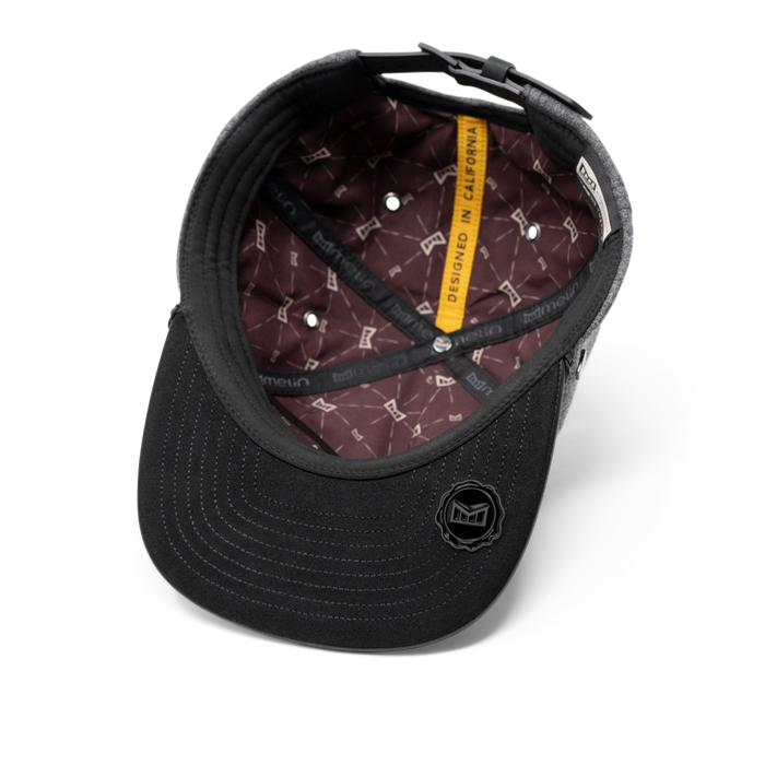 The inside view of the melin Coronado Scout Thermal  Split Crushed Fit in Heather Grey / Black