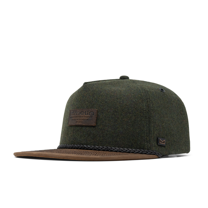 The front, angled view of the melin Coronado Scout Thermal  Split Crushed Fit in  Spruce