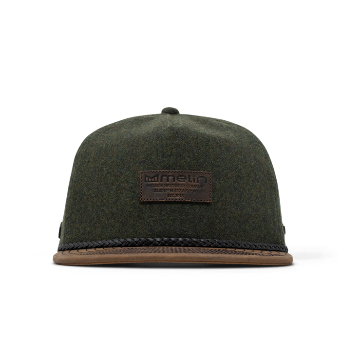 The front view of the melin Coronado Scout Thermal  Split Crushed Fit in  Spruce