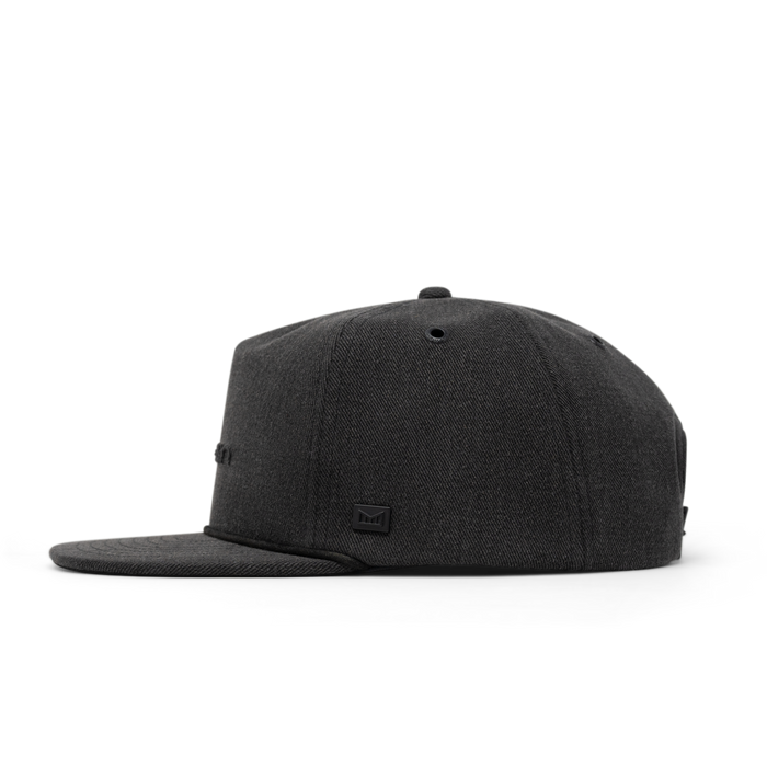 The side view of the melin Coronado Thermal  Split Crushed Fit in Black Denim