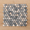 Cottesloe Blue Sandstone Penny Round Honed Marble Mosaic Tile 23x23mm