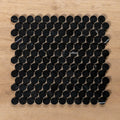Cottesloe Nero Marquina Penny Round Honed Marble Mosaic Tile 23x23mm - The Blue Space