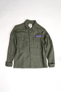 COTTON BACK SATIN OG SHIRT WITH EMBROIDERY - GREEN
