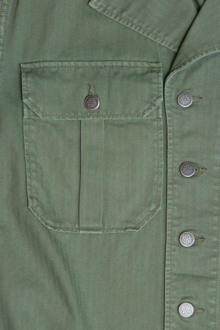 COTTON HBT WW2 US 1ST PATTERN JACKET WITH STENCIL - GREEN