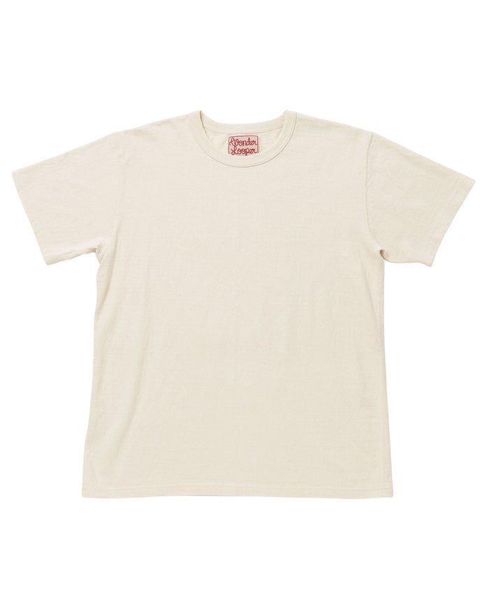CREWNECK T-SHIRT - ELS RECYCLED COTTON SLUB  - ECRU