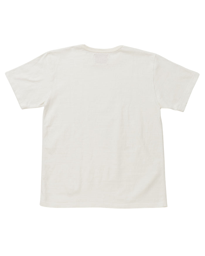 CREWNECK T-SHIRT - ELS RECYCLED COTTON SLUB  - WHITE