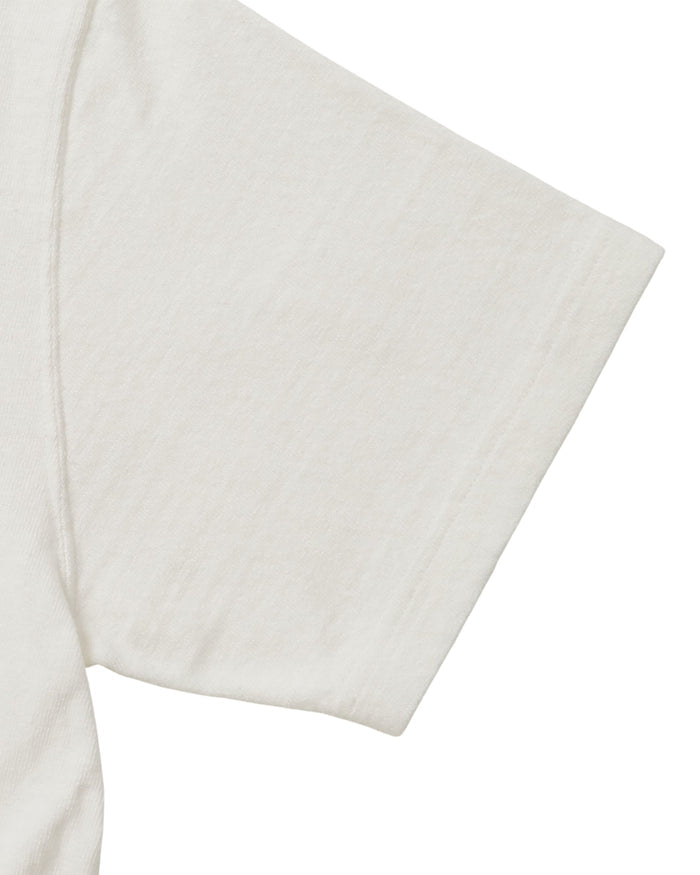 CREWNECK T-SHIRT - ELS RECYCLED COTTON SLUB  - WHITE