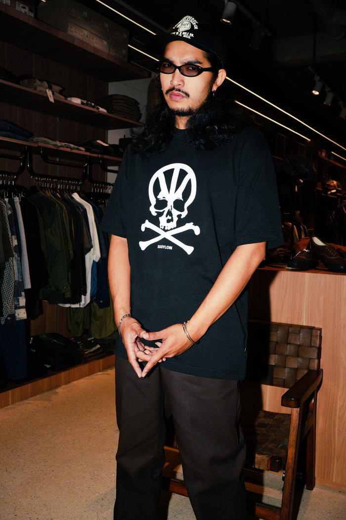CROSS BONES TEE S/S - BLACK